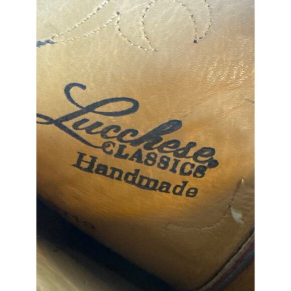 Lucchese Classics Black Cherry Leather Western Cowboy Boots Mens 11D Pull On - Picture 9 of 16